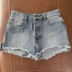 Amuse Society Blue Frayed Jean Shorts